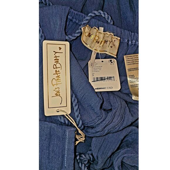 New Free People Jen's Pirate Booty Paraguay Button Maxi Gown $252 SMALL Blue - Picture 5 of 5